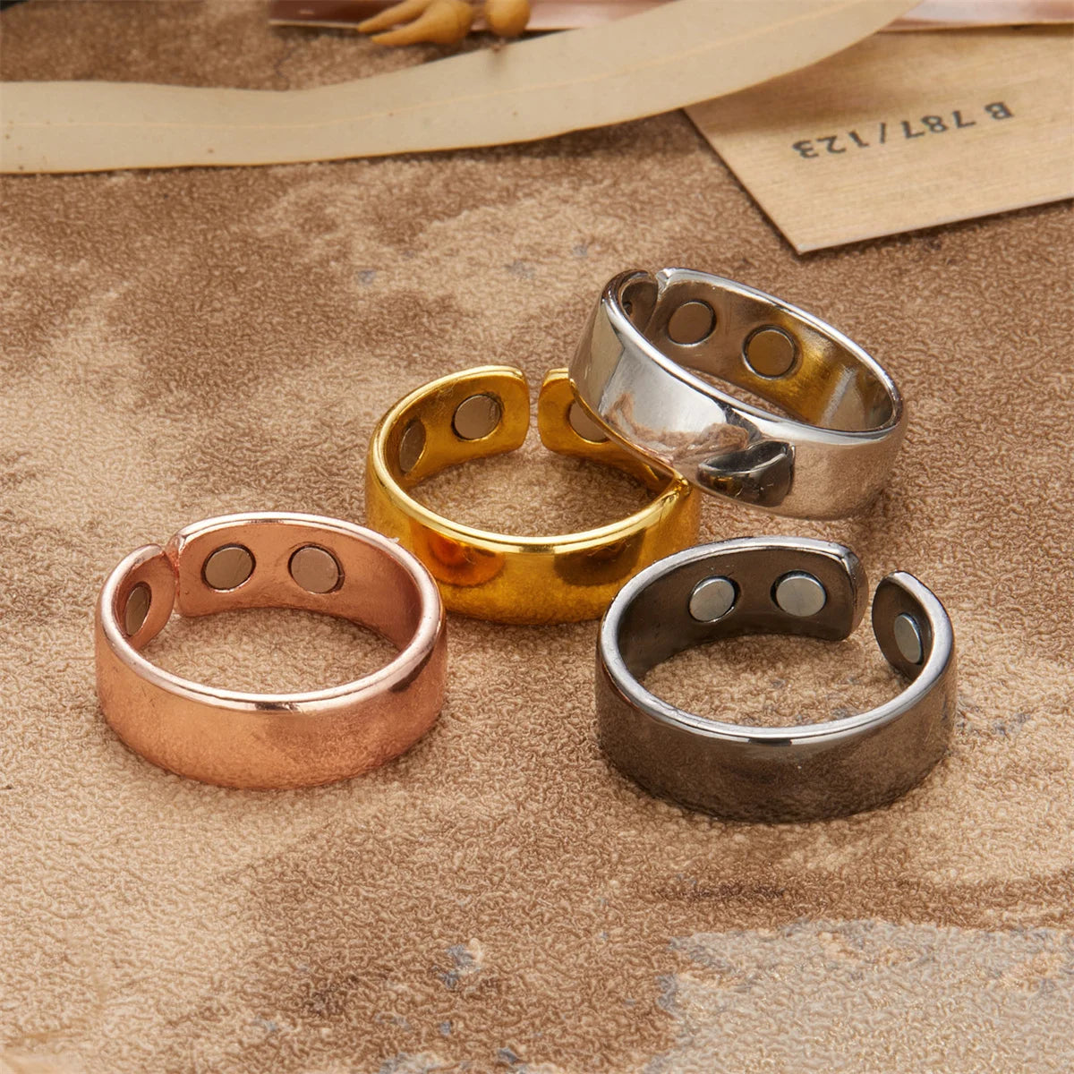 Personality Fashion Open Magnetic Health Rings for Women Men Magnetic Therapy