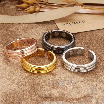 Personality Fashion Open Magnetic Health Rings for Women Men Magnetic Therapy