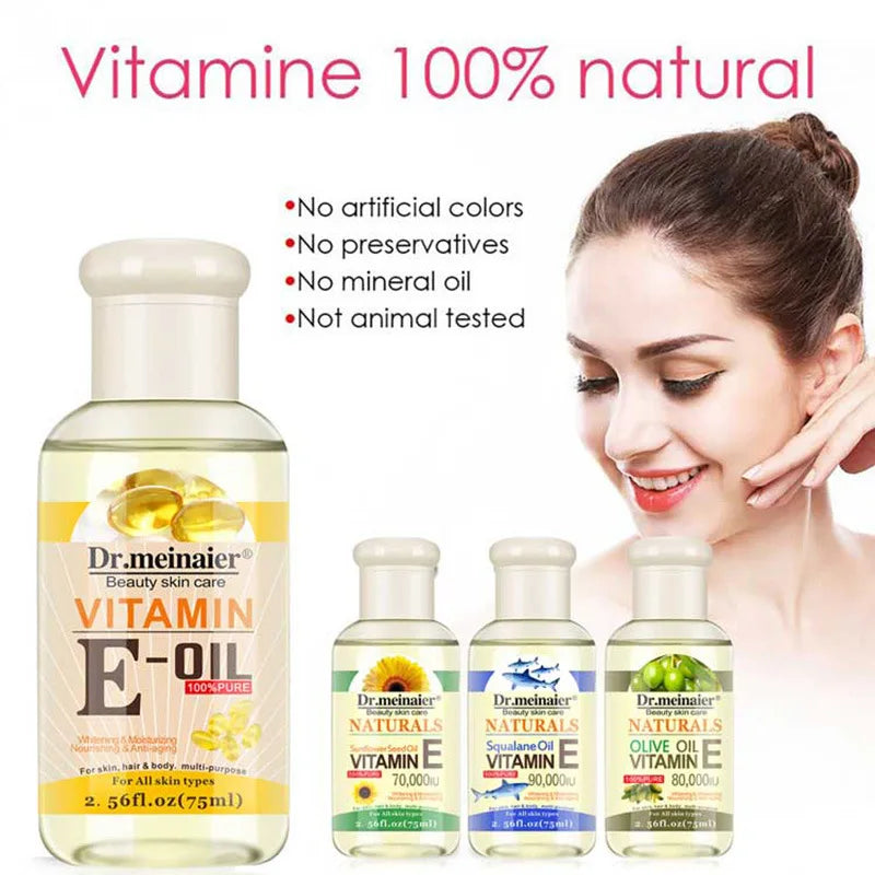 NEW Vitamin E Face Essence Oil Morning & Night Shrink Pores Korean Brightening Skin Care Essence 75ml